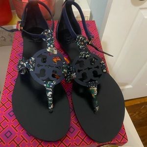 Tory Burch Miller Scarf Sandals-Calf